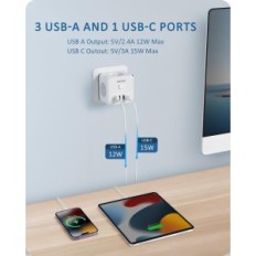 Tapeta SLENDENTS 7 W 1 EU PLOK, PD35W 3AC 3U1C USB Power Strip