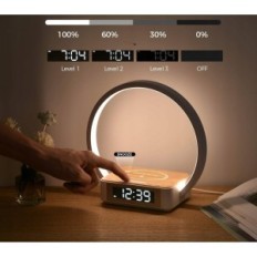 Blonbar nattlys LED Vekkerklokke Qi Wireless Charger 10W