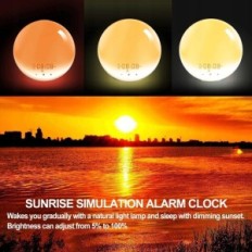 Wecker usooof White 17cm Foryon-Symulation des Osten- und West-FM-Sonnenaufgangs