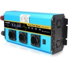 Konverter napona 3000 W / 6000 W, 12 V, 230 V, s 3 utičnice i 4 USB, LCD