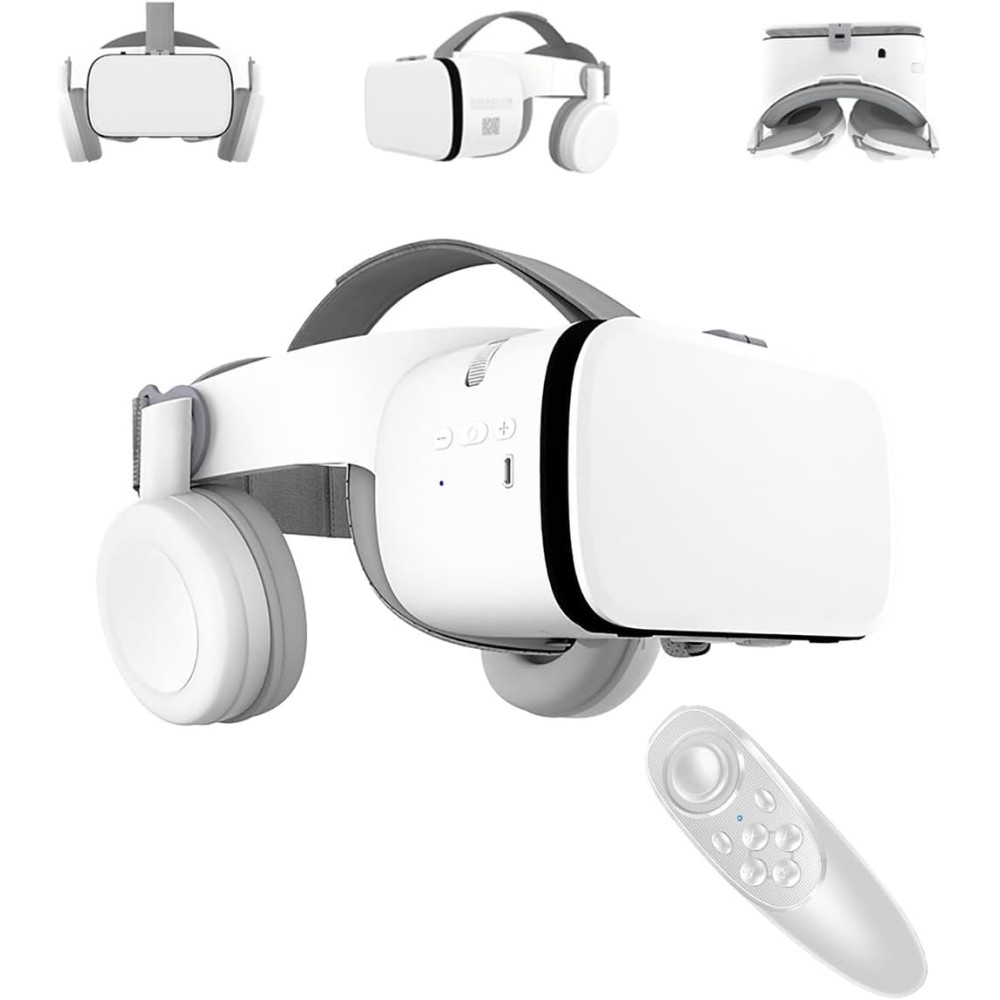 Longlu VR 3D gafas para películas y juegos, a iPhone y Android (blanco)