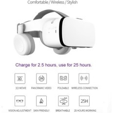 Longlu VR 3D naočale za filmove i igre, za iPhone i Android (White)