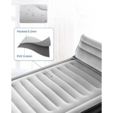 Napuhavanje Bed Airefina s naslonom za glavu i pumpe, 190x137x38 cm, do 317 kg