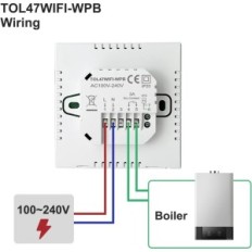 Inteligentný termostat Bek Tuya Wi-FiaLexa, Google TOL47WIFI-PPB
