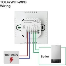 Thermostat inteligente Bek Tuya Wall Wi-Fialexa, Google Tol47wifi-PPB