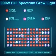 Lámpara LED para cultivar planta Phlizon 900W con SMD LED espectro completo para plantas utilizadas