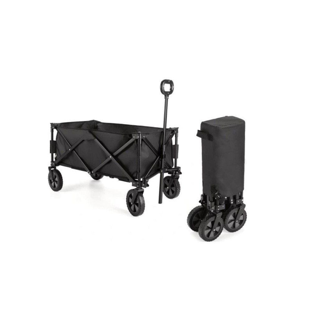 Carro de mano plegable, bueno para acampar, compras, barbacoa, kampera (negro)