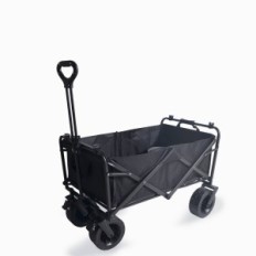 Carro de mano plegable, bueno para acampar, compras, barbacoa, kampera (negro)