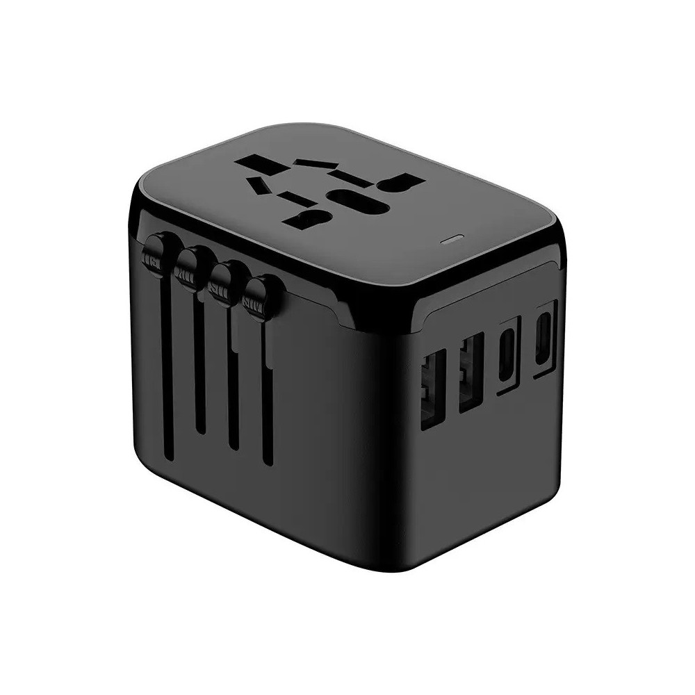 Universal USB-A-Reiseadapter X2 / USB-C x2 für schwarze Aufladung
