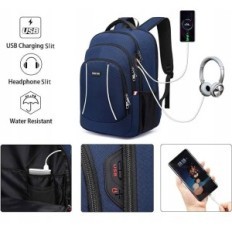 Laptop's Laptop Backpack Big Anti-Scribe med USB Blue