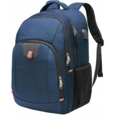 Rejser rygsæk på laptop 17 inches stor anti-tyveri med USB blå