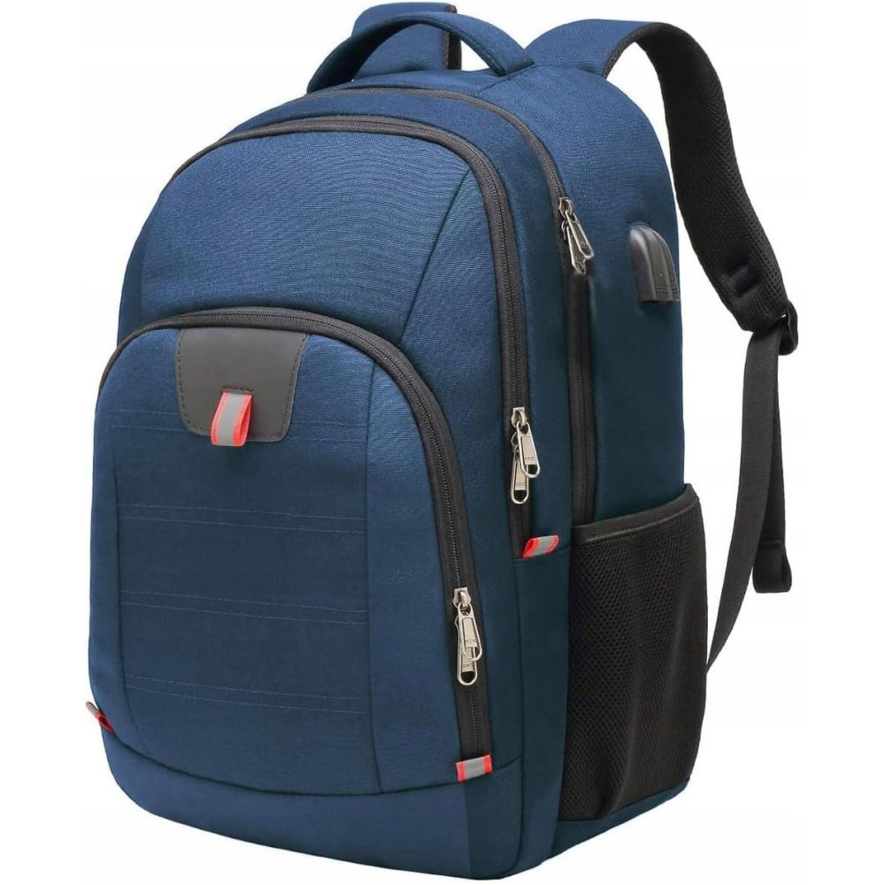 Cestovný batoh na notebooku 17 palcov Veľký anti-krádež s USB modrý