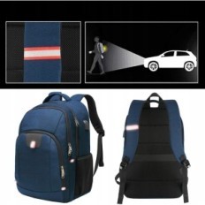 Rucksack auf Laptop 17 Zoll Big Diebstahl mit USB-Blau
