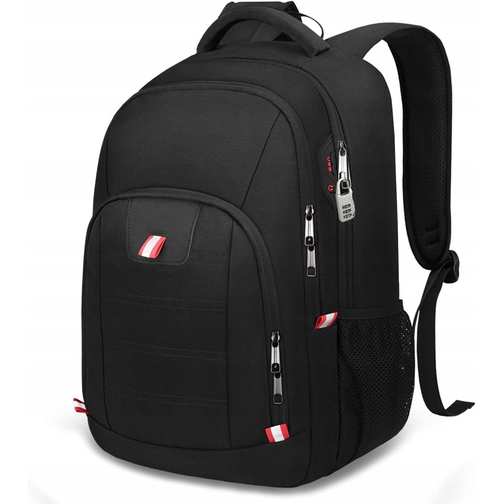 Mochila de viaje para computadora portátil 15.6 pulgadas Anti-robo grande con USB BLACK
