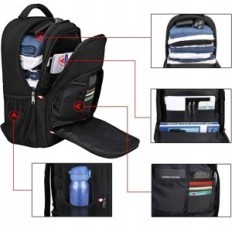 Laptop Travel ruksak 15,6 inča Velika protiv krađe s USB crnom