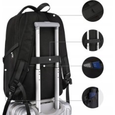 Sac à dos pour ordinateur portable avec grand antif vol avec USB noir