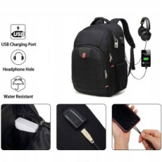 Mochila de viagem para laptop com grande anti-roubo com preto USB
