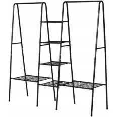 Ruhák rack fém rack polcok fekete JURMERRY