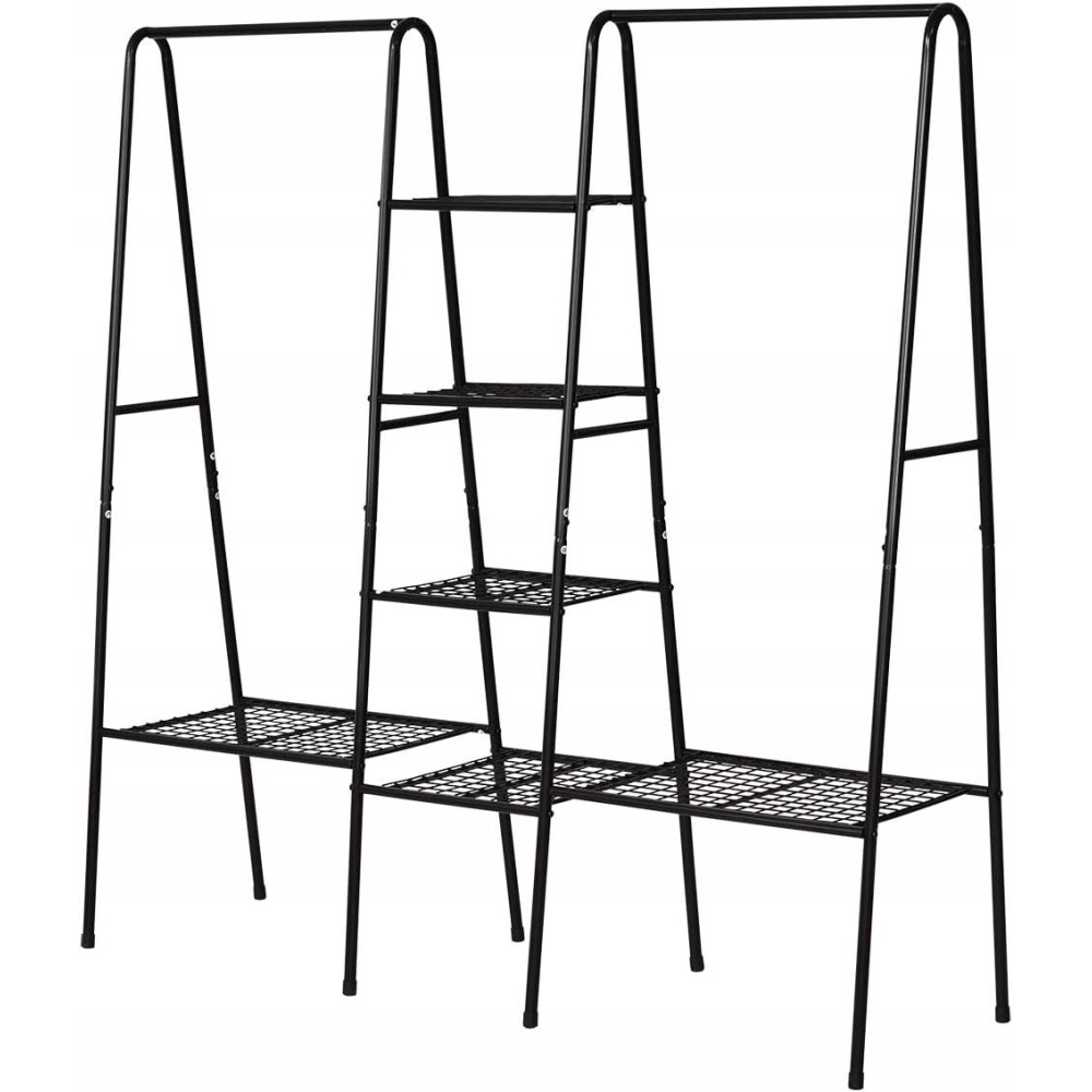 Riidepuu. Metallist seista riiulitega. Must Jurmerry