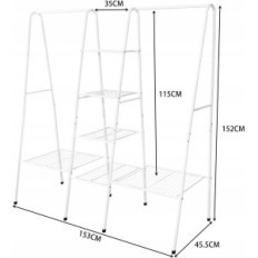Ruhák rack fém rack polcok fekete JURMERRY