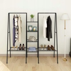 Appendiabiti Stand in metallo con ripiani. Black Jurmerry