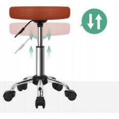 Chaise de barkin Chair Tabouret rotatif Réglable Rond En Cuir PU Furwoo Ty0101ZF