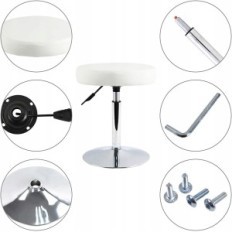 HOKER BAR STAUL ROTARY STOOL Einstellbar Rundleder PU Furwoo