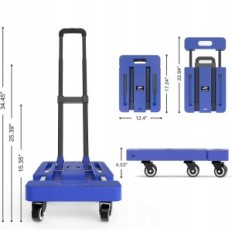 Fällbar barnvagn 6 Hjul 225 kg Lyftkapacitet Blue Solejazz