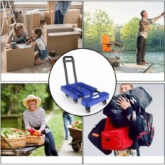 Poussette pliable 6 roues 225 kg Capacité de levage Bleu Solejazz