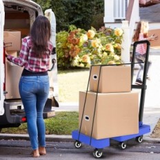 Carrinho de criança dobrável 6 rodas 225 kg Capacidade de levantamento Solejazz azul