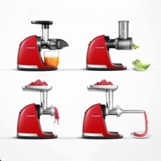 Juicer til frugt og grøntsag Amzchef 2-speed Cherry Red