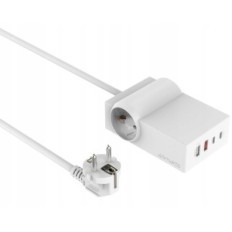 Chargeur réseau 4smarts de bande d'alimentation gan 65w blanc