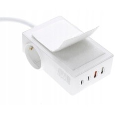 Caricatore di rete 4Spetti a strip di potenza Gan 65W Bianco