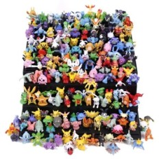 Satz von Pocket Monster 144-PCs. Miniaturfiguren von ikonischen Figuren aus der Serie