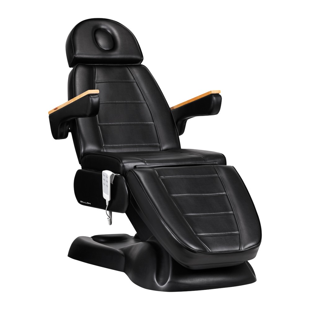 Elektrisk kosmetikstol SILLON Lux 273B 3 motorer svart — sidosida