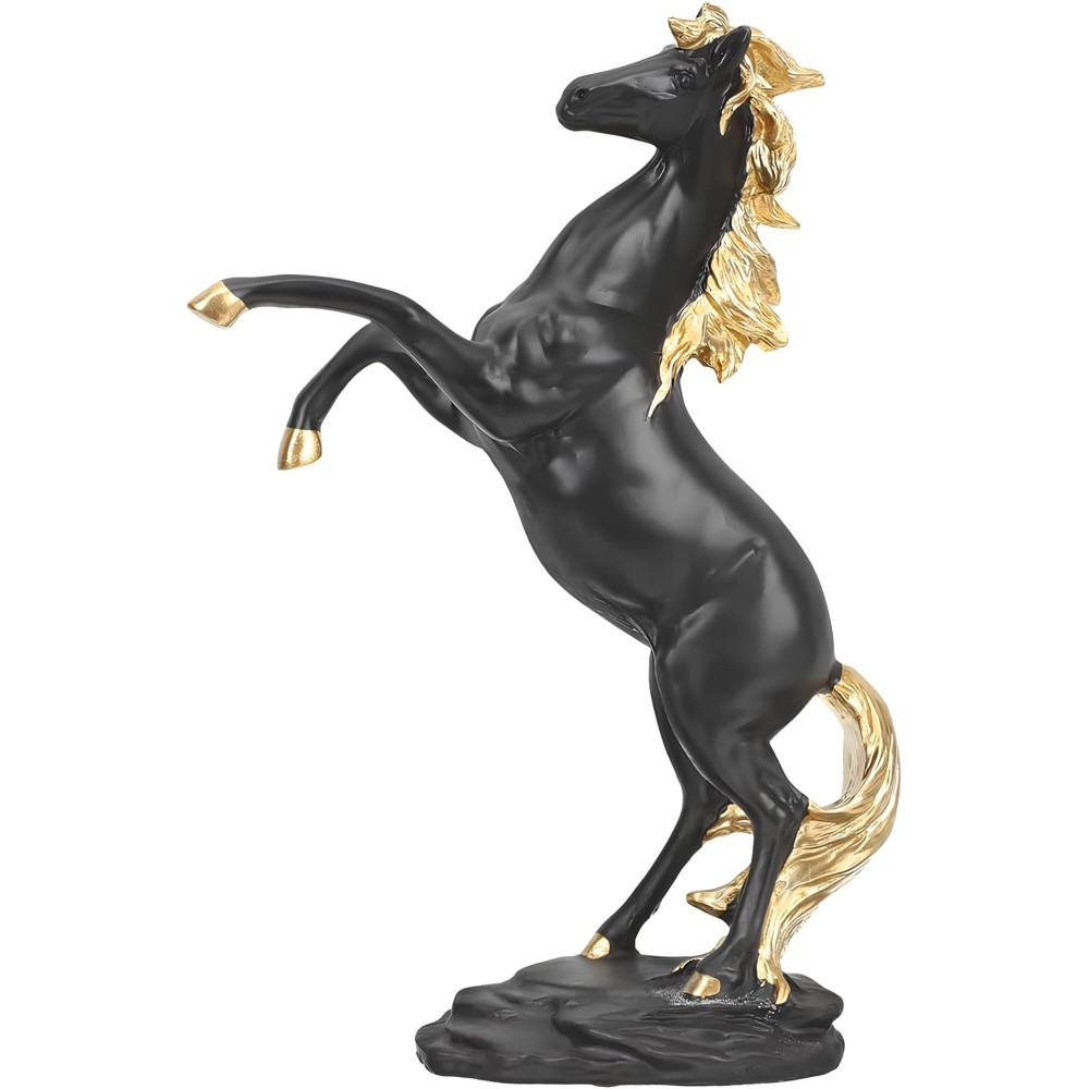 Une figurine de cheval noir 295 mm