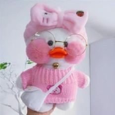 Lalafanfan Plush Duck 30 cm Nydelig maskot med tilbehør til barn