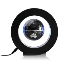 Levitating Globe con retroilluminazione a LED, globo decorativo nero con l'effetto di levitazione e luce per ufficio o casa
