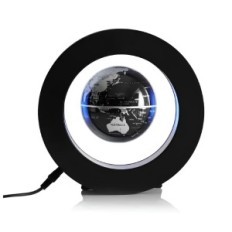 Lévitation globe avec rétroéclairage à LED, globe décoratif noir avec l'effet de la lévitation et de la lumière pour le bureau o