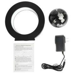 Levitating Globe ar LED apgaismojumu, melnu dekoratīvo globusu ar ietekmi levitācijas un gaismas birojā vai mājās