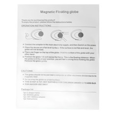 Leviting globus s LED pozadinskom osvjetljenjem, crnim dekorativnim globusom s učinkom levitacije i svjetla za ured ili dom