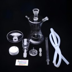 Tubo de agua de vidrio brillante, control remoto