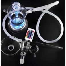 Tubo de agua de vidrio brillante, control remoto