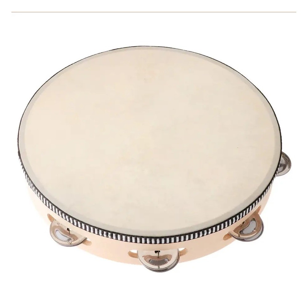 Tambourin Resteq 25 cm Størrelse er utstyrt med en enkelt metall Jingle Solid Construction gjør det slitesterkt