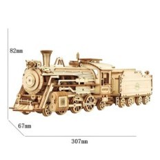 Bouwkit Robotime Locomotive 308 Elementen 3D Model 307x67x82 cm
