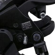 A set of shimano ST-EF51-7 ALTUS 3X7 gear shift levers for a bicycle