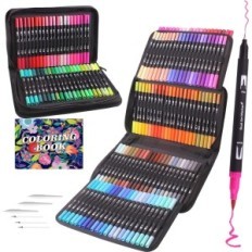 Un ensemble de marqueurs aquarelles 132 pcs. Marqueurs de brosse