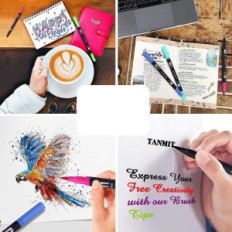 Um conjunto de marcadores de aquarela 132 PCs. Marcadores de escova