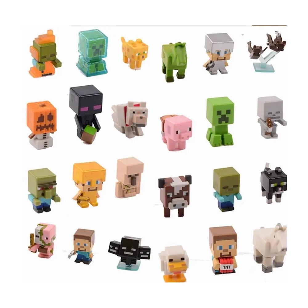 Skup mini Figurines Minecraft 12 računala ICONIC znakova iz Minecraft igre u kompaktnom obliku za djecu i kolektore
