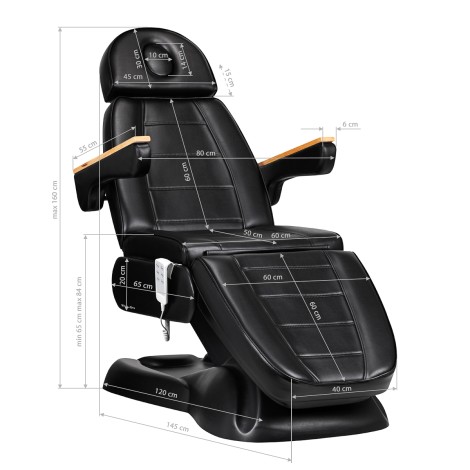 Electric cosmetic chair SILLON Lux 273B 3 motors black
